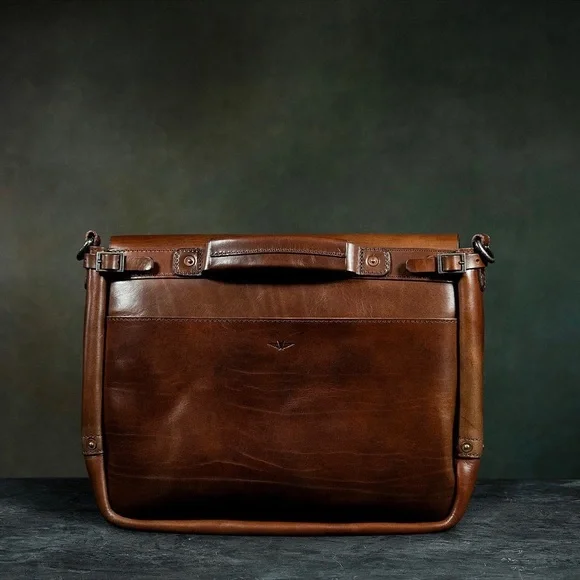 Satchel & Page Slim Italian Leather Mailbag laptop workbag luxury quality - Picture 14 of 17